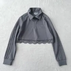 【美品】アディダス　adidas レース クロップドトップス トラックジャケット