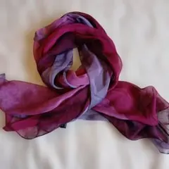 紫とピンクのグラデーションストール