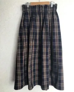 超美品★サマンサモスモス★人気　チェック　スカート　紺×茶　F