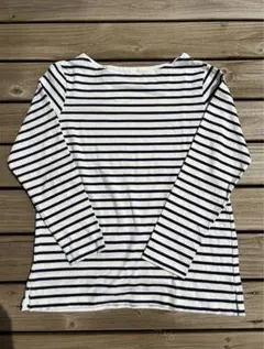 00sOLD UNIQLO ボーダー長袖TシャツレディースXLホワイト／ブラック