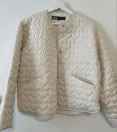 ZARA ハート キルティング ダウン ジャケット