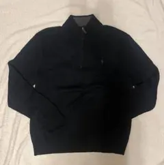 美品 Ralph Lauren 刺繍 USA規格 ハーフジップ ゆるだぼニット