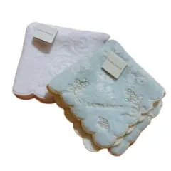 ローラアシュレイ タオルハンカチセット 水色とピンク