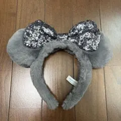 ディズニー カチューシャ グレー スパンコール