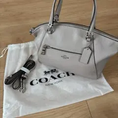 コーチ COACH ハンドバッグ 2way レザー ケルシー 白 ほぼ新品 - メルカリ
