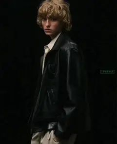 24SS A.PRESSE アプレッセ ラムレザージャケット　シルク　2