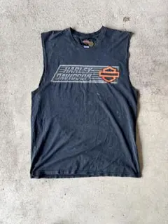 Harley-Davidson タンクトップ 黒　フェード　古着 レア物