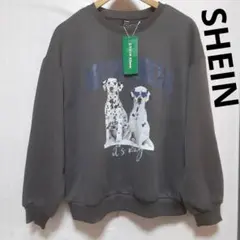 【セール】SHEIN ダルメシアンプリント トレーナー スウェット グレー