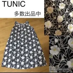 TUNIC 花柄 Aライン コットンワンピース ルームウェア