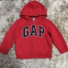 【110cm✨】GAP 赤 フード付きパーカー キッズ 裏起毛 美品