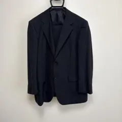 トップバリュ スーツ セットアップ ストライプ 黒 98BB4 名前刺繍あり美品のサムネイル