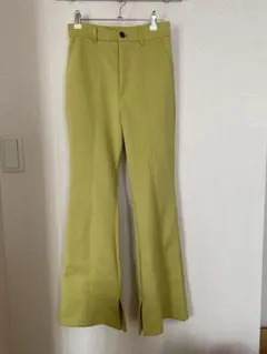 フレアパンツ ライトグリーン