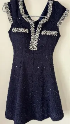 dazzy store ティアリー・ミニドレスネイビーツイードナイトドレス