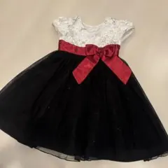 キッズ フォーマルドレス ホワイト×ブラック×レッドのサムネイル