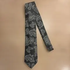 D'URBAN ネクタイ ペイズリー柄 グレー