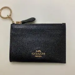COACH ブラック レザー フラグメントケース　カードケース