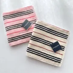 【 新品未使用 】 BURBERRY バーバリー タオルハンカチ 2枚セット ①