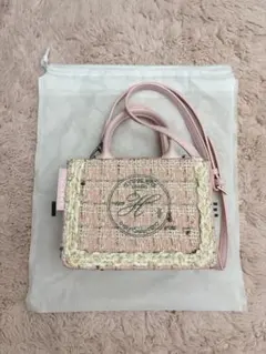 ◇7000円オフ◇ ヒュージェンヌ ミニラプバッグ ツイード クリーム 