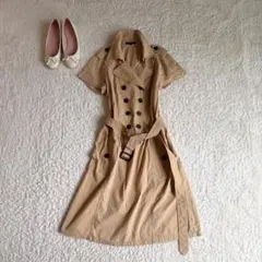 バーバリー✨ ロンドン シャツ ワンピース 半袖 ノバチェック ベルト付 L