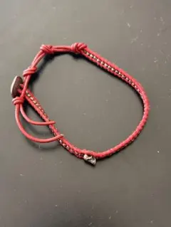 CHAN LUU スカルモチーフ レザーブレスレット レッドのサムネイル