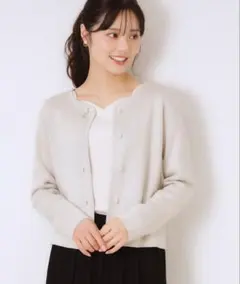 【一枚で着映えする】ビジュー釦ニットジャケット