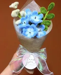 モールフラワー ブーケ ネモフィラ スイートピー 枯れないお花