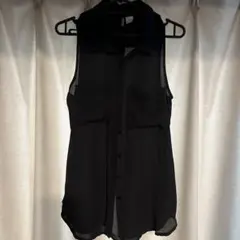 ブラック ノースリーブシャツ H&M