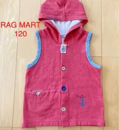【美品】RAG MART ラグマート　ベスト フードつきベスト　スウェットベスト