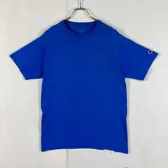 チャンピョン 袖ロゴ 無地 半袖 Tシャツ ブルー Mサイズ Champion
