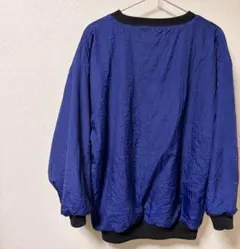 刺繍入り黒クルーネックスウェット　パープル　リバーシブル
