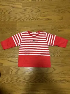 Miki house 赤と白ストライプ Tシャツ 80
