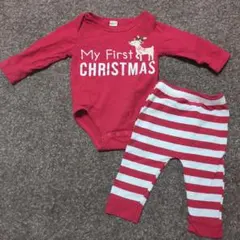 赤いクリスマスボディスーツとパンツセット