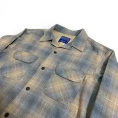 Pendleton オンブレチェックボードシャツ ターコイズブルー ライトグレー