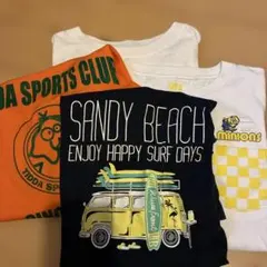 150 TK・UNIQLO Tシャツ SANDY BEACH 紺他 4枚セットのサムネイル