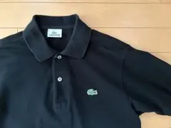 美品 LACOSTE 鹿の子 ポロシャツ ブラック ラコステ 半袖ポロシャツ 3