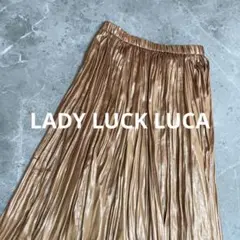 【美品】　LUCA ルカ　レザーライク　サテンスカート　テラコッタ　S 38のサムネイル