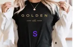 限定①❣️JUNG KOOK ★Tシャツ【Sサイズ】【ブラック✖️ゴールドロゴ】のサムネイル