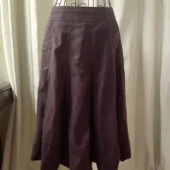 「フォクシーニューヨーク」バルーン裾フレアプリーツスカート ※補修跡有り