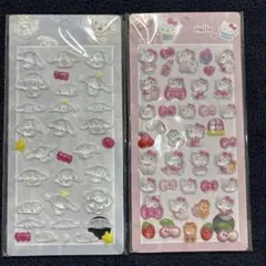 ぷっくりシール　シナモロール　ハローキティ
