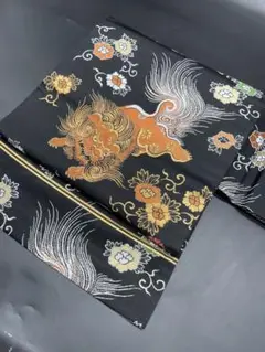 専用帯2512 ●高級 正絹 夏帯 名古屋仕立て 名古屋帯 唐獅子 専用帯2512 ○高級 正絹 夏帯 名古屋仕立て 名古屋帯 唐獅子