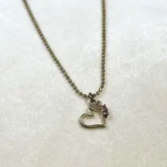 ハートモチーフ ネックレス ピンクストーン