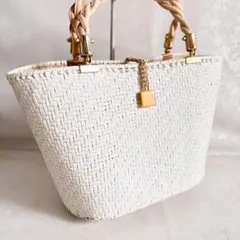 ✨希少✨Erre Florence イタリア製 かごバッグ ヴィンテージ 白