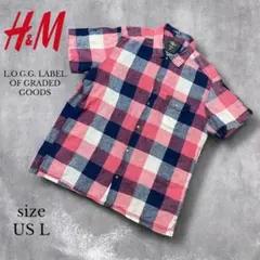 A様専用 【H&M】L.O.G.G. リネン混チェックシャツ　US L
