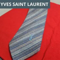 YVES SAINT LAURENT ストライプ ネイビー系 ネクタイ