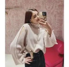 SNIDEL ウールオーバーアームスリットプルオーバー　スナイデル　ニット