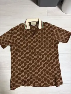 GUCCI グッチ GG柄 ポロシャツ ブラウン M