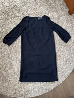 SHOO LA RUE ネイビー 七分袖 ワンピース　卒業式　入学式