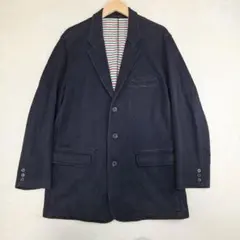 Papas コットンジャケット　日本製　ブラック　トリコロールボーダー　50 L