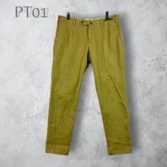 【PT01】メンズ スラックス カーキ　ストレッチ2タックコットンパンツ　洗えるのサムネイル