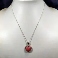 インカローズ　ハート　ロードクロサイト　ネックレス　【372-M208】